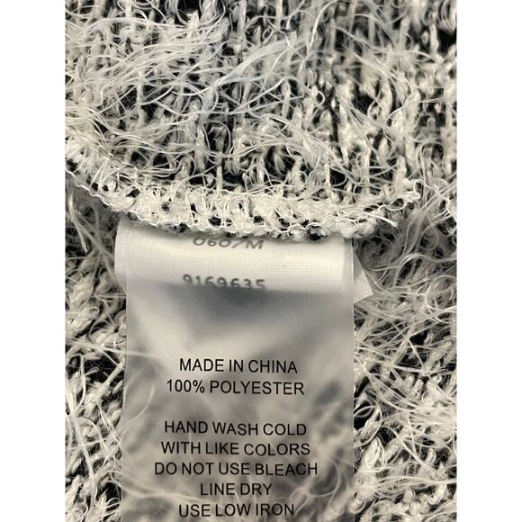 Vince Camuto black and white houndstooth eyelash cardigan Med. - Picture 5 of 8